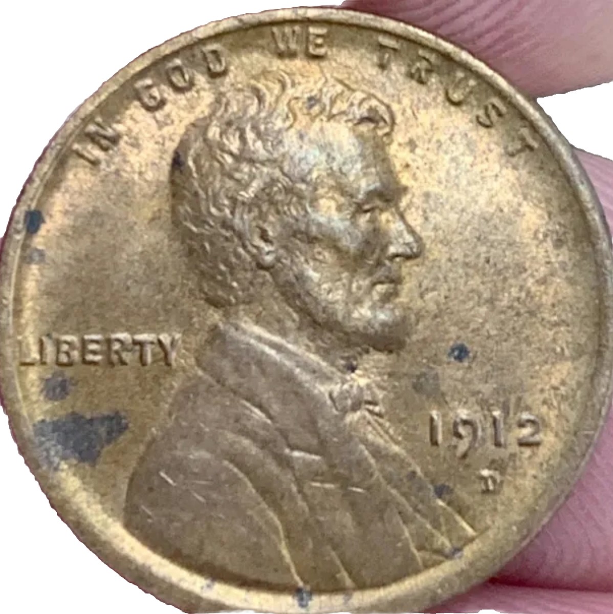 1912-D Repunched Mint Mark error showing doubled D mint mark on 1912 Denver Lincoln cent